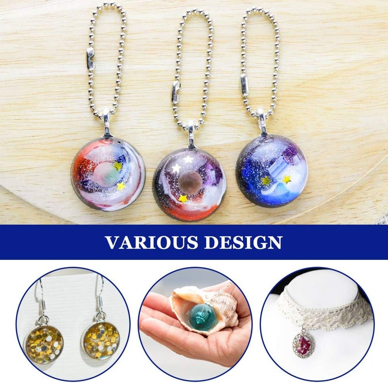 woobles Silicone Beads Mold, Making Jewelry Casting Mould Necklace Bracelet Resin Pendant Drop Craft Tool with 29 Types Round Square,Oval, Heart Shape for Candle Jewelry Craft Making DIY - Image 4